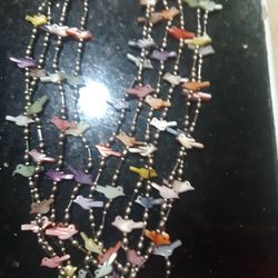 Mother Of Pearl Birds Fetish NECKLACE, 