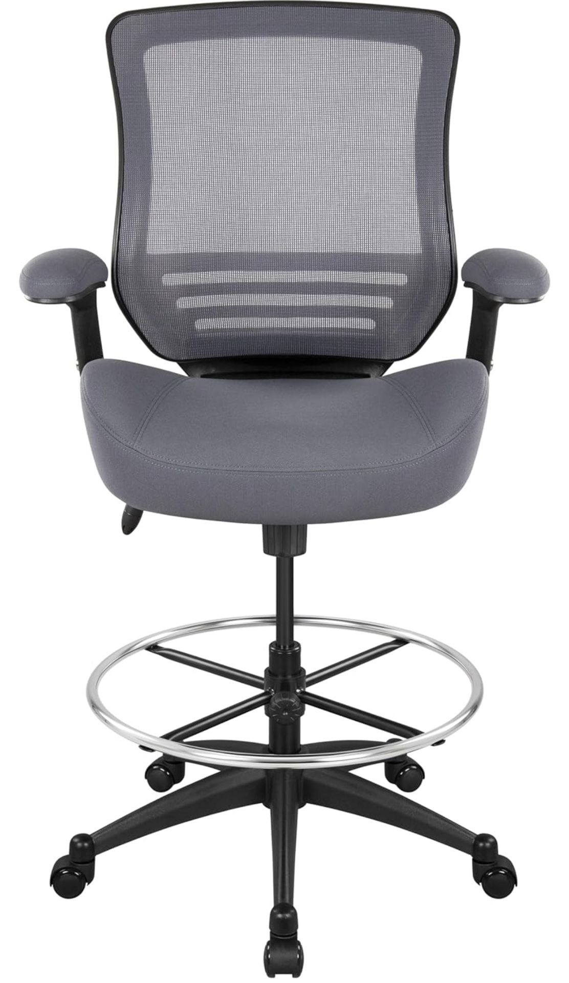 BOLISS 400lbs Mesh Ergonomic Drafting Chair,Tall Office Chair, Standing Desk Chair,Height Adjustable Armrest,Lumbar Support,Foot Ring,Swivel Computer