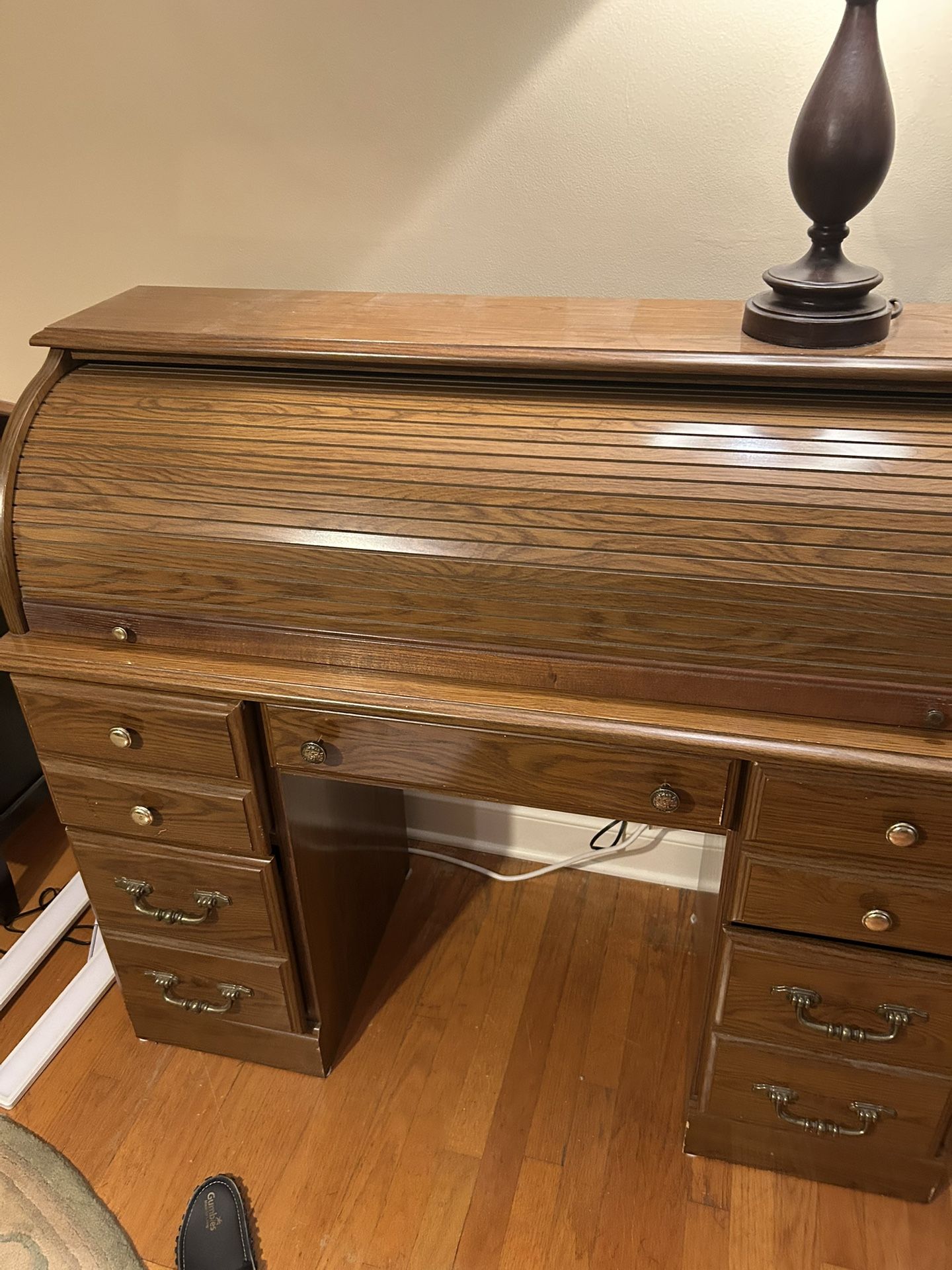 Solid Wood Roll Top Desk