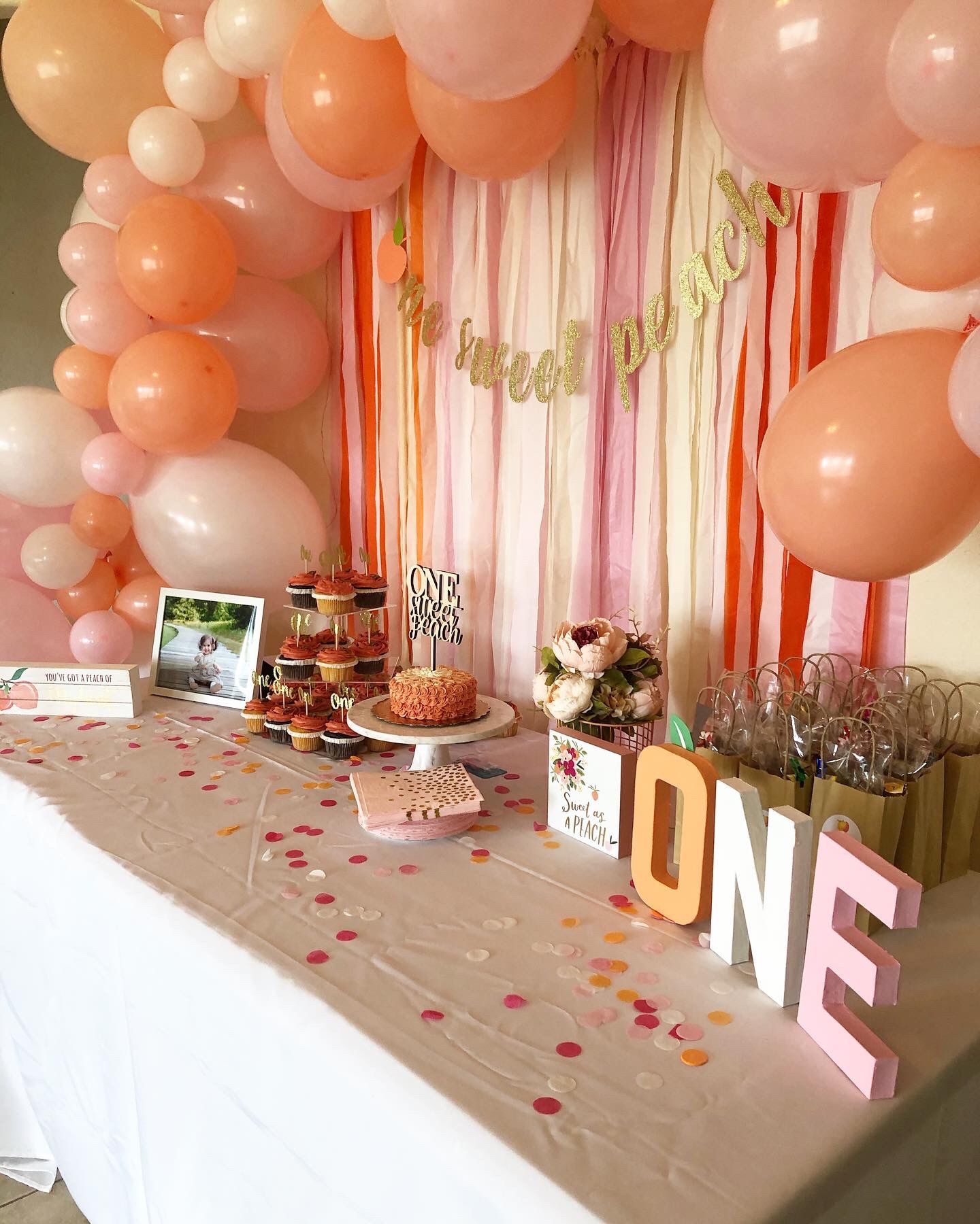 One Sweet Peach First Birthday Party Decor