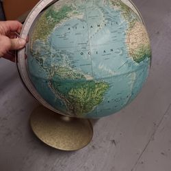 Vintage Spinning Globe Clean And Very Clear Visually 
