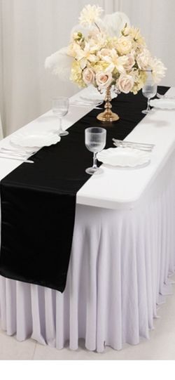 Black Satin Table Runner( 60-75) Pieces 