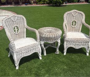 Vintage Wicker 2 Chairs & Table