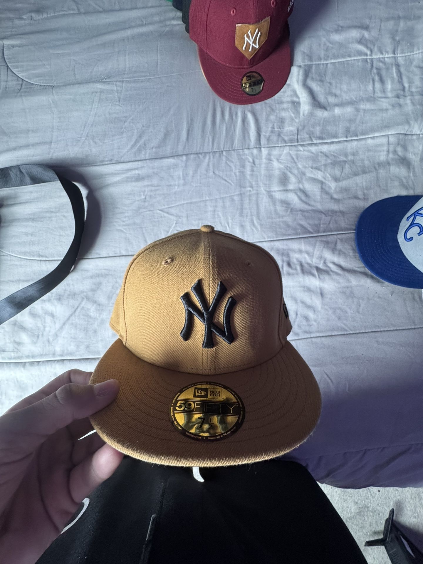 Yankees Tan Brown Fitted 7 1/2
