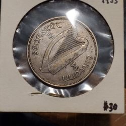1933 "Irish Free State" 2 Florin Simver Coin. *Rare*