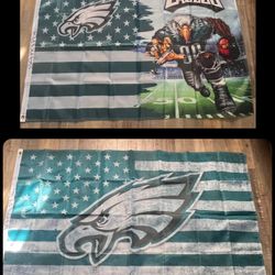 Used Philadelphia Eagles Flags Size 3ftx5ft
