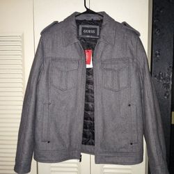 Brand New mens Grey GUESS pea Coat