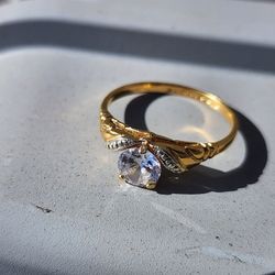 14k gold with diamond accent engagement ring 