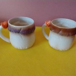 N t 433 Mushroom Coffee / Tea Cups Two. (2) Cups