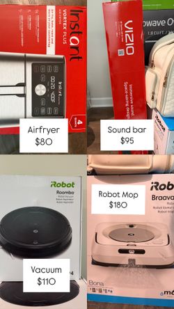 Air Fryer , Sound Bar, Vacuum And mop