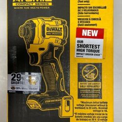 DeWalt 20v Atomic 1/4" Impact Drill -Tool Only - DCF850B - New Unopened