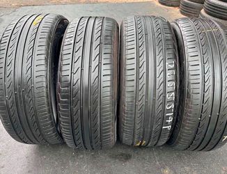 225/55/17 sentury vendo un set de llantas usadas excelente condiciones de vida las 4 ✅🤩I am selling a set of used tires, all 4 in excellent living co