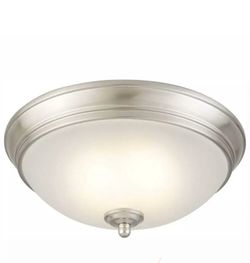 Commercial Electric 11 in. 60-Watt Equivalent Brushed Nickel LED Flush Mount