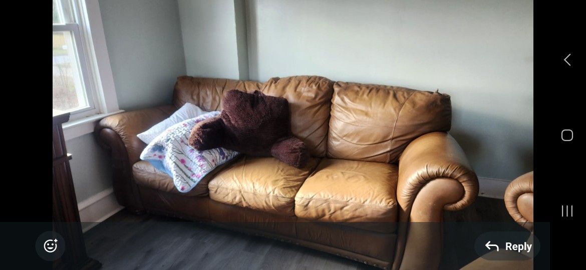 4 Piece Leather Sofa Set