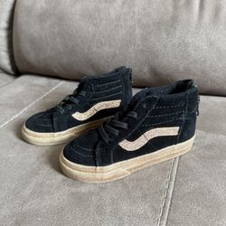 Toddler Girls Gold Glitter Vans Size 8