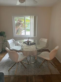 Round Glass Top Dining Table Gold Base