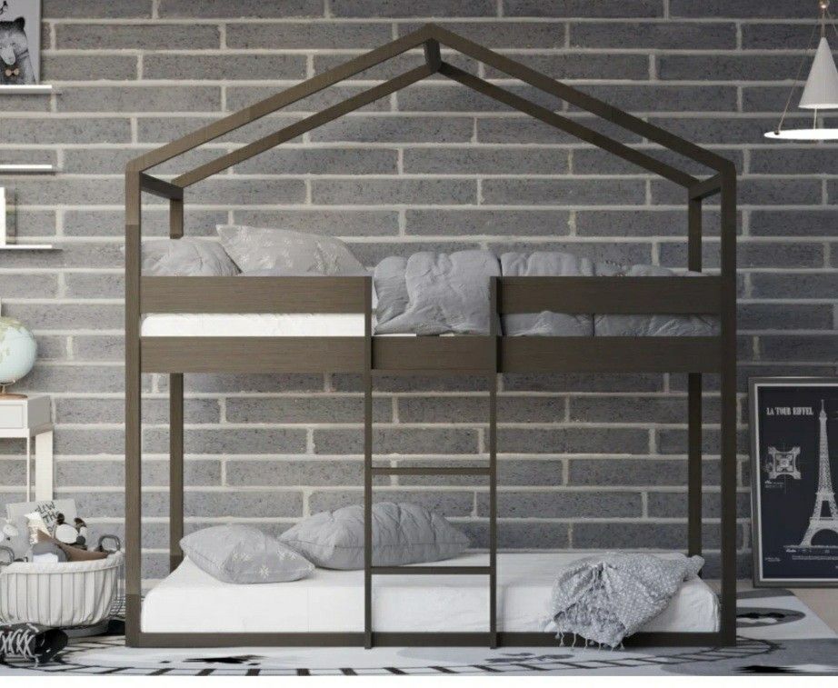 Bunk Bed, Twin Over Twin Treehouse Bunk Bed, House Loft Beds Wood ...