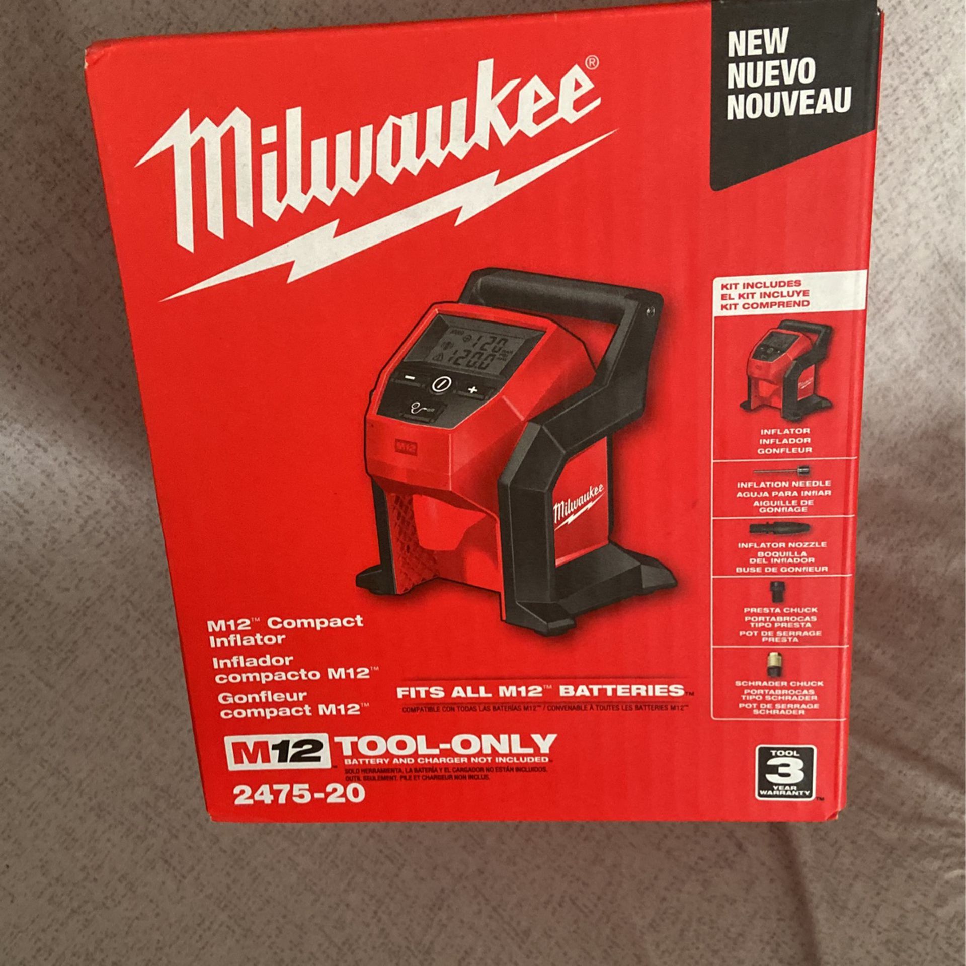 Milwaukee M12 12-Volt Lithium-Ion Cordless Electric Portable Inflator (Tool-Only) $99 or best offer oh mejor oferta