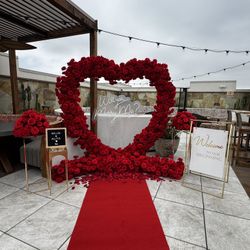 Red Flower Heart Arch 
