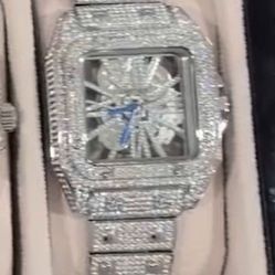 Cartier blue dial skeleton