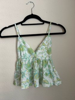 Women’s Floral Spaghetti Strap Crop Top Size XS New