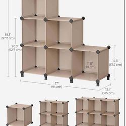 6 Cube Storage Organizer, DIY Closet Shelf, Plastic Clothes Organizer