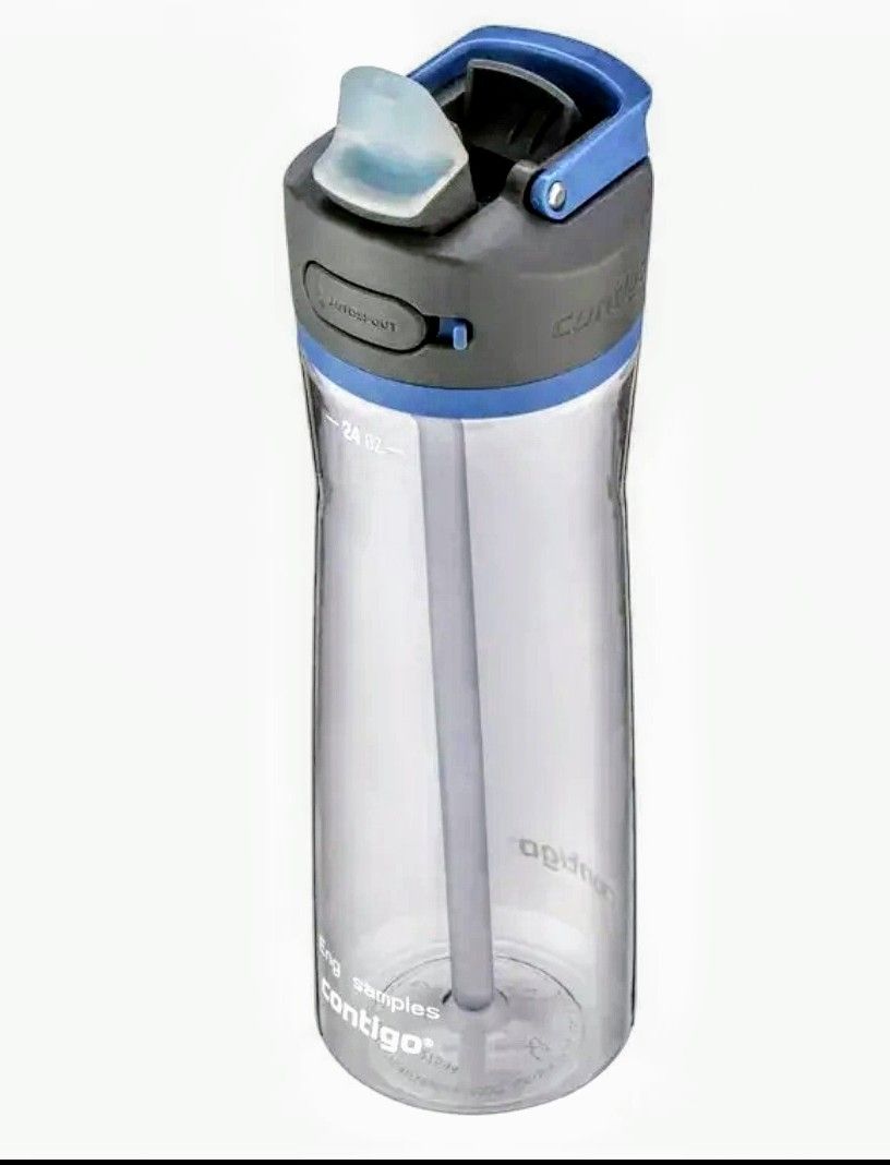 Contigo 24 Oz Ashland Autospout Water Bottle with Lid Flip Straw Handle Blue