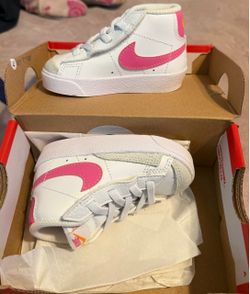 5C Nike Blazer Mid Toddler Sneakers White Pink