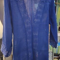 Ladies Large,  LA BLANCA Tunic  swimsuit Cover,  3/ Sleeves 