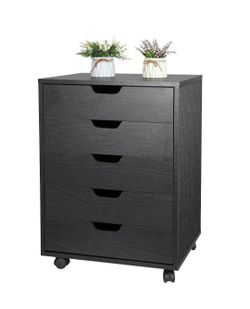 5 Drawer Storage Cabinet  Black