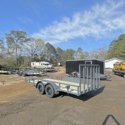 New 7x16 Hd Tube Rail Premium Utility Trailer 