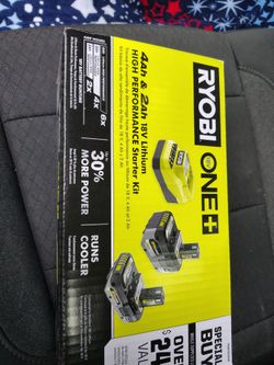 Ryobi ONE+ 18V Lithium High Performance Starter Kit 4Ah 2Ah Battery Charger