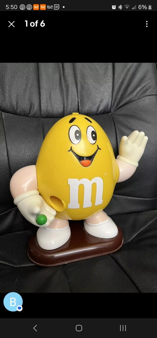 M&M Candy Dispenser Yellow And Red