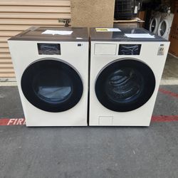SAMSUNG BESPOKE FRONTAL WASHER AND GAS DRYER SET 