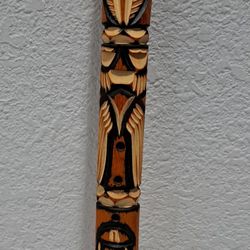 Hand Carved Wood Tiki Flute 