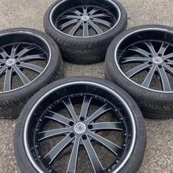 22” Dodge Charger Chrysler 300 Challenger Wheels Rims Tires Ford Lincoln Set Magnum 