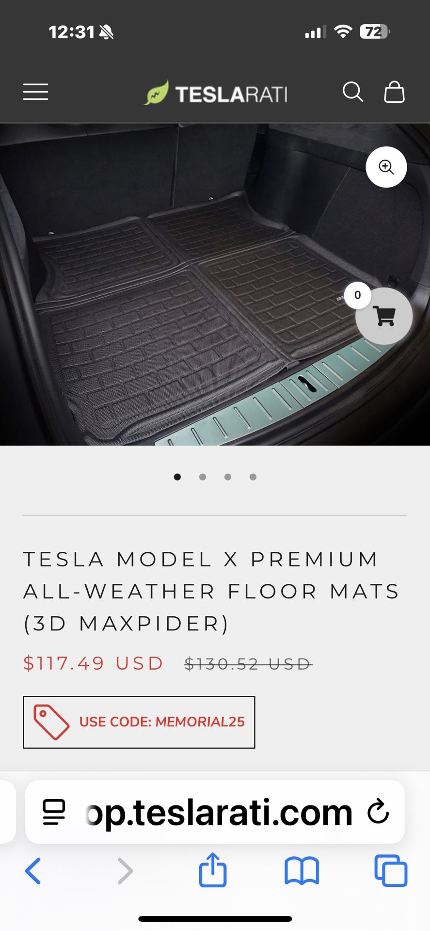 Tesla Model X Cargo Liner