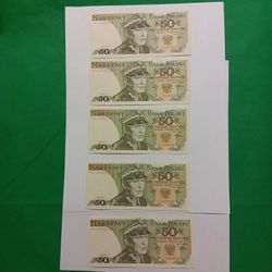 5 X 50 ZLOTYCH  BANKNOT  POLAND  KAROL SWIERCZEWSKI 1988