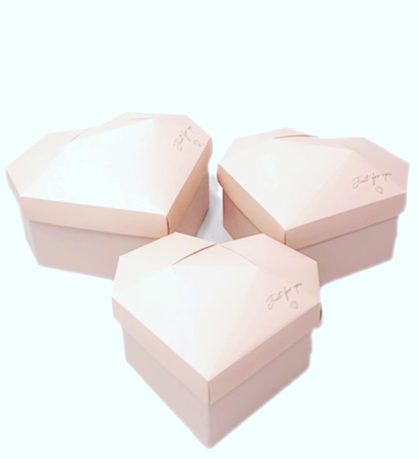 Flower Boxes Set Of 3…heart Shaped..$14