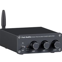 Fosi Audio BT20A Bluetooth Stereo Amplifier, 2 Channel Home Audio Component Amplifiers for Passive Speakers, Mini Class D Amp Receiver 200W for Indoo