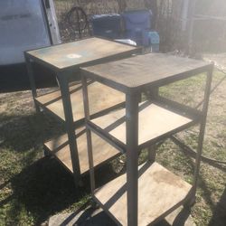 2 Garage Rolling Metal Shelves