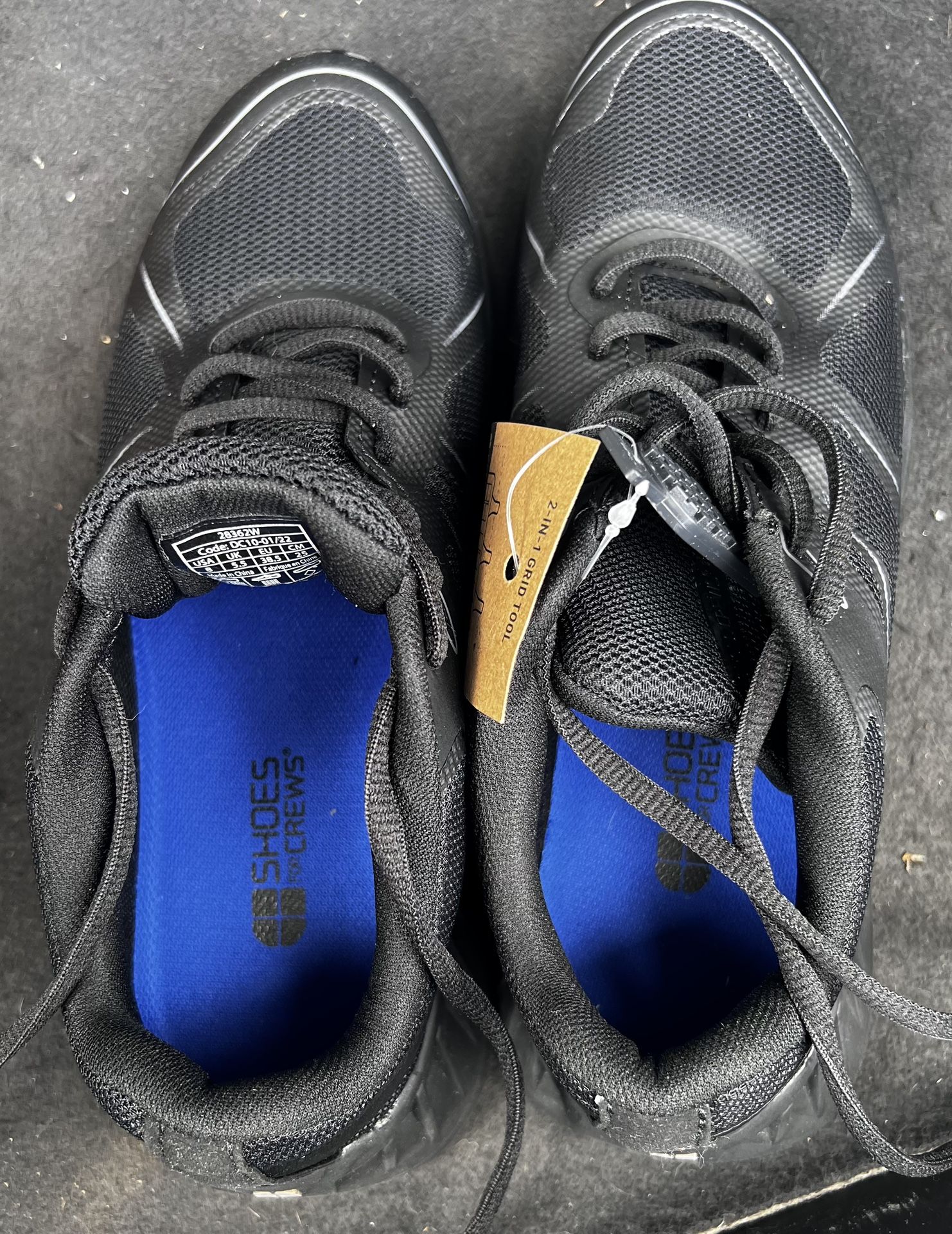Shoes For Crews Black Sneakers with Blue Insole