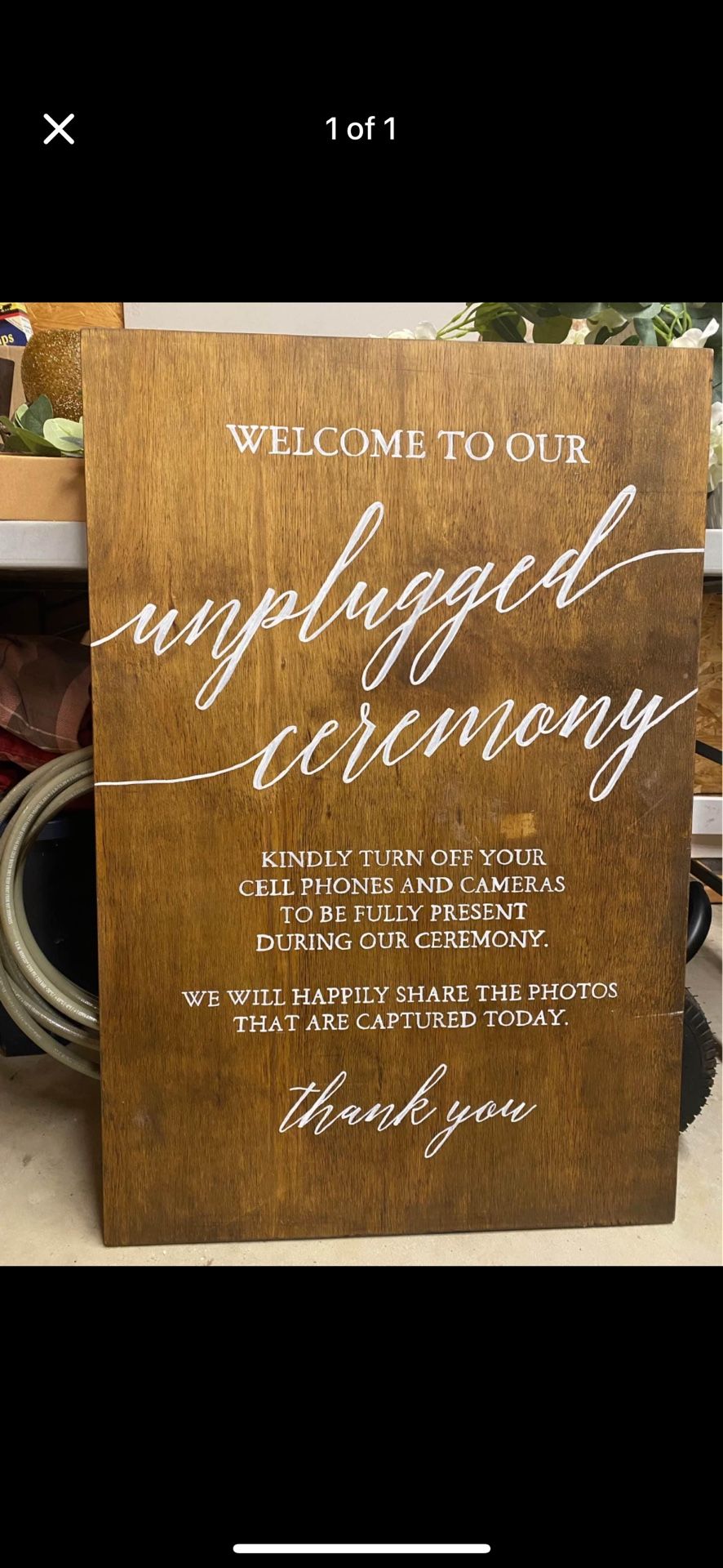 Unplugged Ceremony Sign