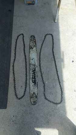 Chain saw blade and chains