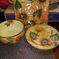 14 Piece Handpainted Sunflower Lot