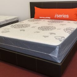 Queen Mattress Come With Bed 🛌 Frame And Free Box Spring - Free Delivery 🚚 Today To Reasonable Distance 