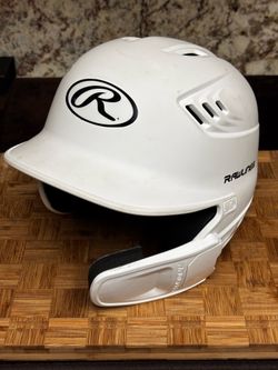 Rawlings R16J-R1 Open Face Batting Helmet Ear Flap White Size 6 3/8-7 1/8