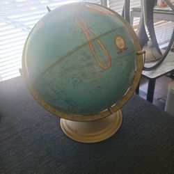 Mid 20th Century Cram's Imperial World Globe Table Top Rotating World Globe