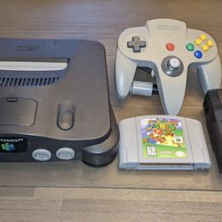 Nintendo 64 N64 Console/System Bundle With Super Mario 64, OEM Controller, Authentic Tested.