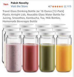 BN 12 Pack 16oz Glass Jars